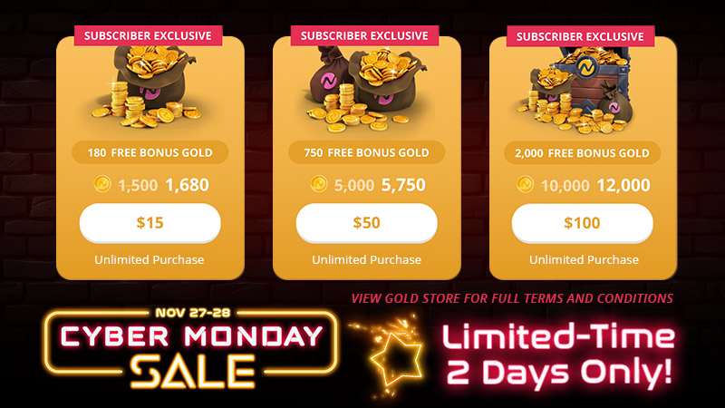 Image showing the subscriber exclusive gold packs during cyber monday