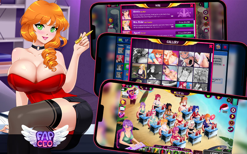 Image showing characters and gameplay from Fap CEO