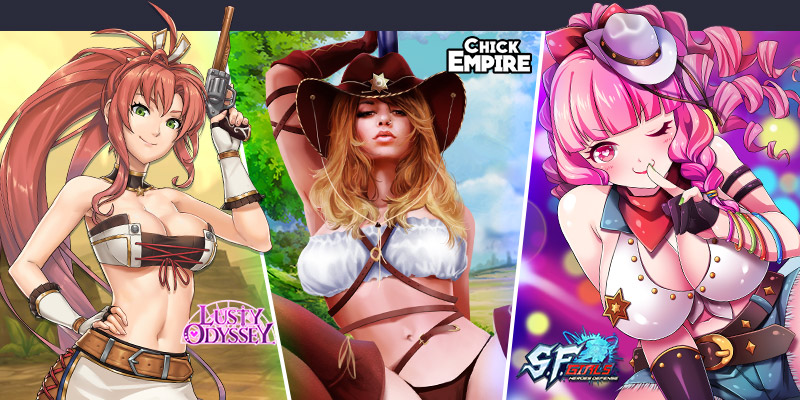 Image showing multiple characters in Cowgirl outfit