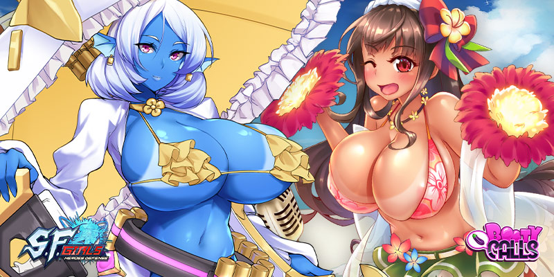 Graphic showing two waifus from Project QT and SF Girls