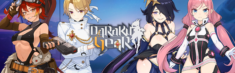 Pancarta de Daraku Gear que muestra a los personajes