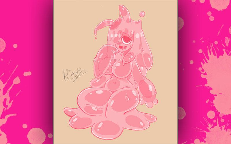 Image of a squishy slime girl drawn by randofanartz