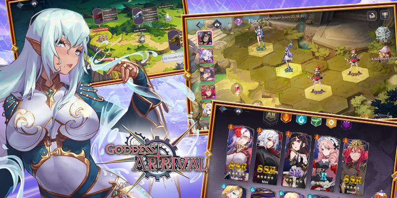 ゲーム「女神の到着」のゲームプレイの一部を示す画像
