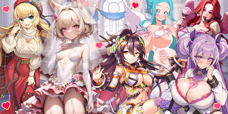 Image of some of the characters in the free to play games taking part in the Valentine's Day event