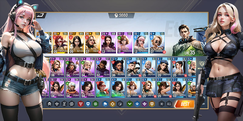Image showing some of the girls you can unlock