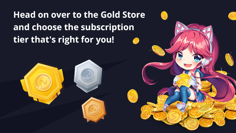 Subscription to a plan and start getting free gold