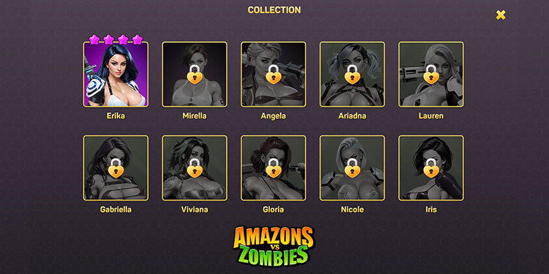 Image showing some of the girls you can unlocked in Amazons Vs Zombies