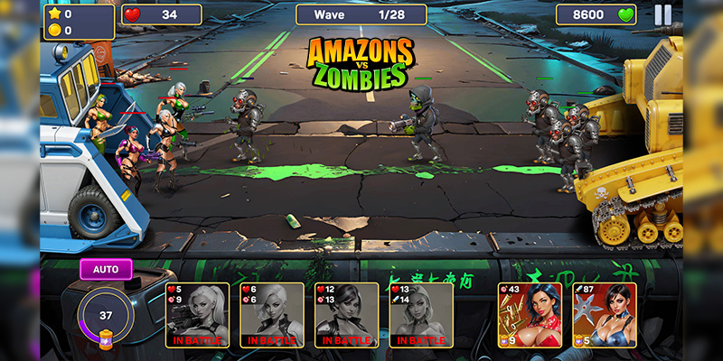 Image showing some of the girls fighting the zombies