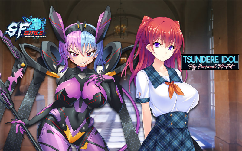 Tsundere characters Kura and Rui from hentai games