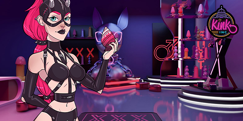 Kink Inc waifu in a dominatrix outfit