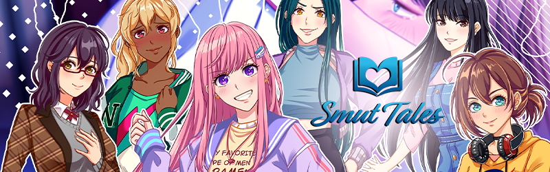 Smut Tales banner with Characters