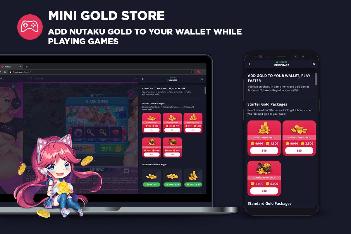 Usando la mini-tienda de oro de Nutaku