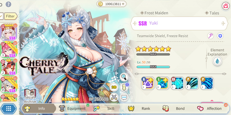 Image showing some of the SSR character you can unlock in Cherry Tale