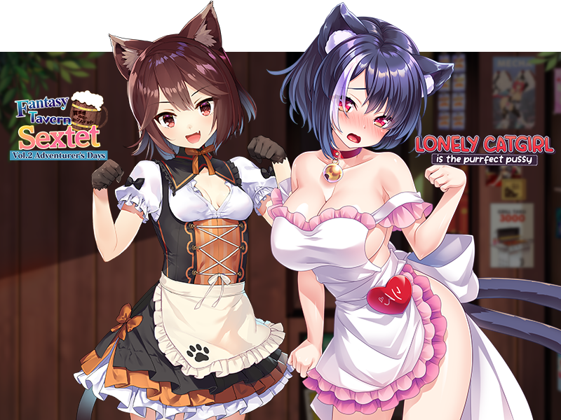 Catgirl maids from Fantasy Tavern Sextet - Vol.2 Adventurer’s Days and Lonely Catgirl is the Purrfect Pussy 