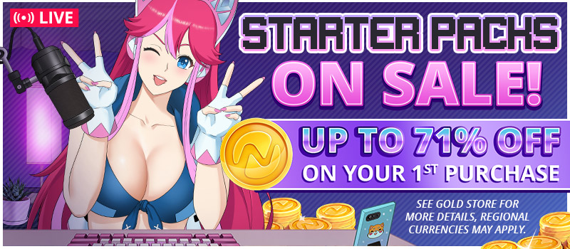 Image showing the discounted starter packs graphics and Nutaku-tan