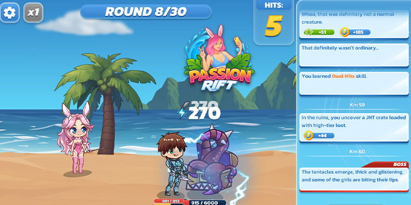 Image showing the battle gameplay of the game Passion Rift