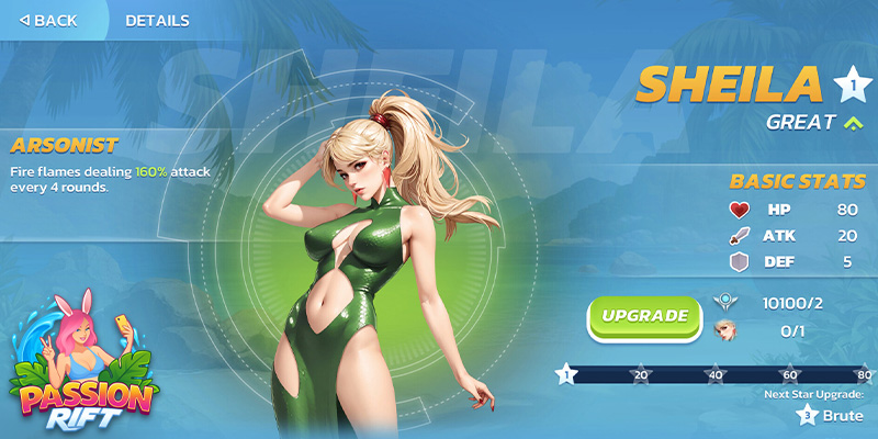 Image showing one of the beautiful blonde girl and the character UI system