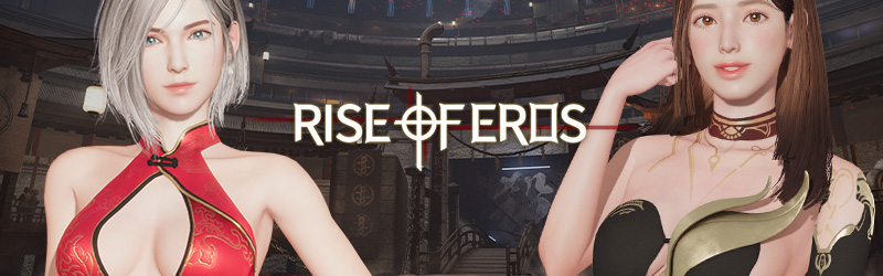 Imagen del logo y chicas en rise of eros.